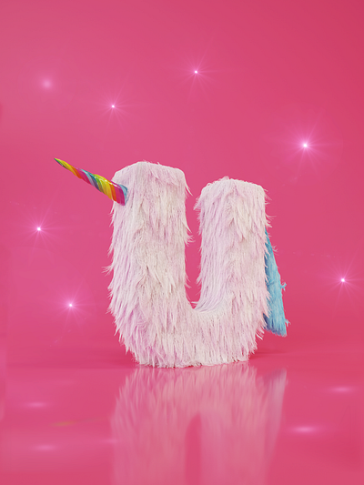 U as Unicorn 3d c4d c4dart cinema4d creative design graphic octane octanerender