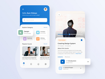 Education App app design course app education education app elearning app elearning courses mobile mobile app mobile app design mobile design mobile ui onlinecourse onlinecourses simple clean interface