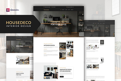 Housedeco Interior Design Web Template elegant element elementor ui uidesign uiux ux uxdesign webdesign website