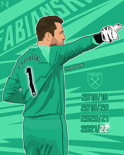 LUKASZ FABIANSKI x WEST HAM UNITED app bordomavi forma futbol hammers illustrator jersey logo tasarım trabzonspor