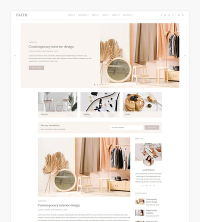 Faith - Blog & Shop WordPress Theme blog blog template blog theme blogging web theme wordpress blog