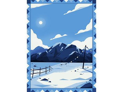 Throw & Co. blanket clouds illustration landscape mountain procreate snow throw