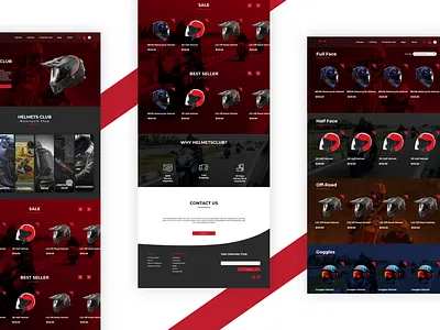 Helmets Shops Ecommerce Website Design adobe xd design ecommerce helmet helmets helmets store landing page landing page design online shop store ui ux web design website design websites