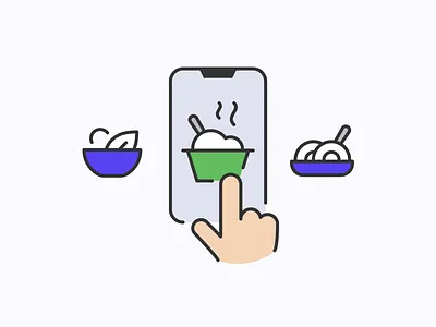 Food delivery illustrations branding design icon design iconography illustration ui