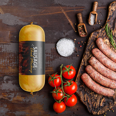 Free Sausage Chub Mockup PSD Template