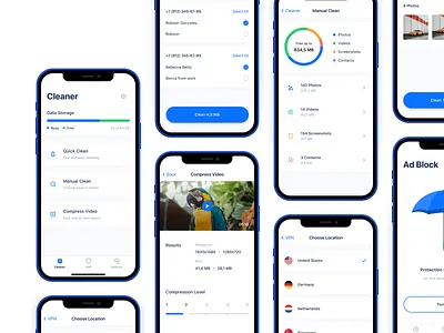 Guarder App ad adblock app block clean cleaner design mobile app mobile ui ui ux vpn vpn app