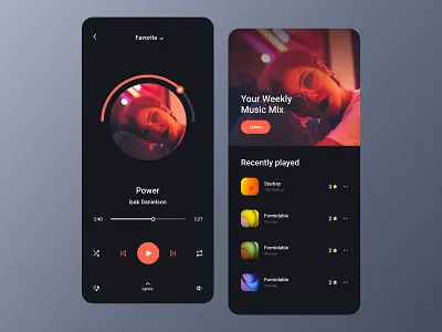 Music app UI aplication artist asong beatmaker beats clean minimal mobile mobile interface music music app music player music player app play playlist podcast profile simple ui ux