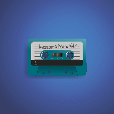 Mixtape Awesome Mix Vol1 90s audio audiotape illustration retrowave vector vintage