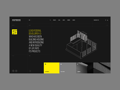 Jelezno | Development agency clean concept design desktop developer digital dribbble grid hellodribbble homepage interface layout minimal modern real estate typography ui ux website