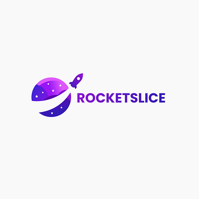 Logo Design for Rocket Slice branding design graphic design logo logo design branding rocket rocket logo rocketship space vector