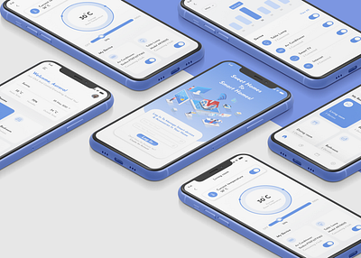 Smart Home App! app application blue clean ui design flat minimal smart home smarthome smarthouse ui ux web