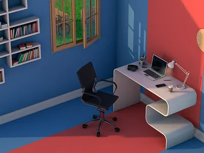 Isometric room apartment design graphic inside isometric room