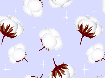 Cotton pattern bloom blossom botanical botanical pattern botany cotton cotton flowers cotton illustration cotton pattern floral floral pattern pattern pattern design purple soft softness spring springtime vector vector illustration