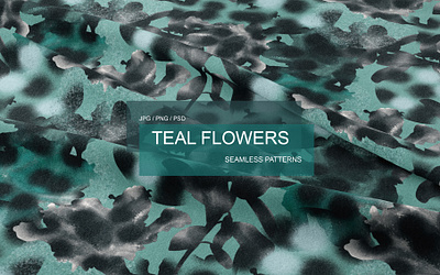 TEAL FLOWERS seamless patterns anakoto aqua aquamarine blue flowers cool sea flowers digital patterns fabric design fashion illustration neon flowers pattern art pattern surface design rhododendron seamless patterns stylized trending flowers tial flowers trending clipart turquoise pattern