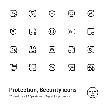 Myicons✨ — Protection, Security vector line icons pack essential icons icon design icon pack icons icons design icons pack interface icons line icons sketch sketchicons ui ui design ui designer ui icons ui kit ui pack ui set web design web designer web ui