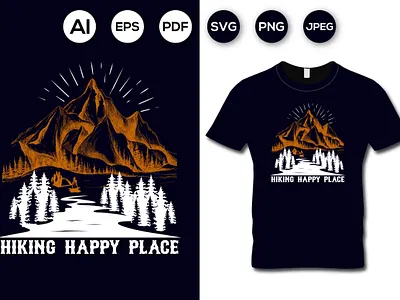 AWESOME Mountain Adventure HIKING TYPOGRAPHY T-SHIRT DESIGN