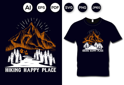 AWESOME Mountain Adventure HIKING TYPOGRAPHY T-SHIRT DESIGN