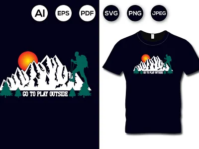 AWESOME Mountain Adventure HIKING TYPOGRAPHY T-SHIRT DESIGN
