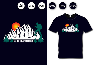 AWESOME Mountain Adventure HIKING TYPOGRAPHY T-SHIRT DESIGN