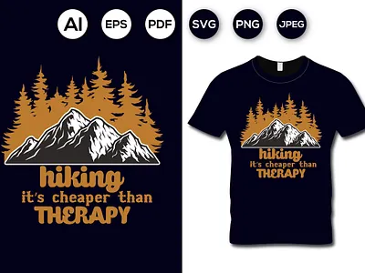 AWESOME Mountain Adventure HIKING TYPOGRAPHY T-SHIRT DESIGN