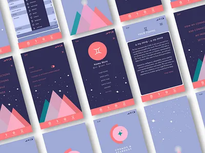 UI UX Design | Astrology App | Cosmic AF app design astrology brand design brand identity branding cosmic illustrator magic moon stars ui ux uiux