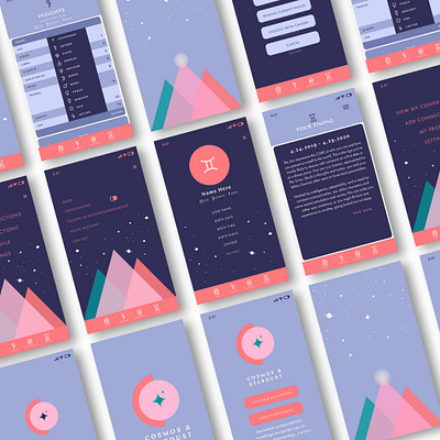 UI UX Design | Astrology App | Cosmic AF app design astrology brand design brand identity branding cosmic illustrator magic moon stars ui ux uiux