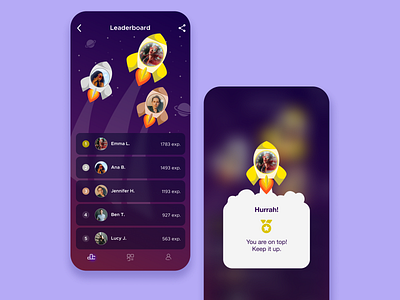 Daily UI 019 - Leaderboard 019 app appdesign appdesigner application dailyui dailyuichallenge illustration interface mobiledesign space spaceship ui uichallenge