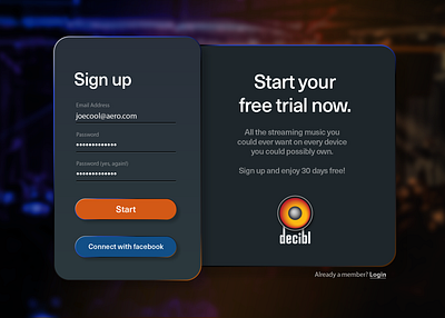 Signup UI daily ui ui ui design web design