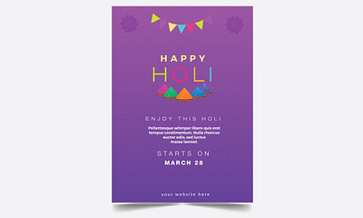 Holi Event Flyer Illustration best design creative design design flyer flyer design flyer template graphic design logo luxury design party flyer