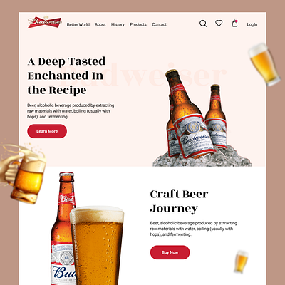 Budweiser Home page redesign typography ui ui ux uidesign ux uxui