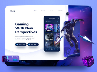 Mobile App Landing Page app app design design game game design gamer games gaming landing page mobile mobile app mobile app design mobile design mobile ui store streamer streaming