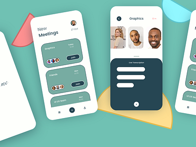 Online Meeting App UI adobexd meeting ui