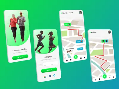 Sport Application Ui app application concept design design designer ui uiux walk walking web website