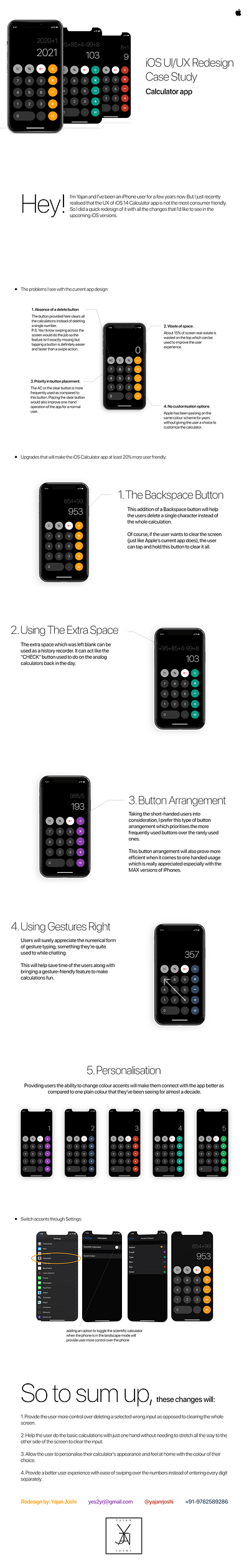 Case Study - iOS Calculator App Redesign appdesign apple casestudy ios iphone redesign ui ui design ux uxdesign