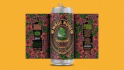 Waui Nugs badge beer branding brewery california craft beer floral identity illustration nugs packaging pattern typography waui weed west coast