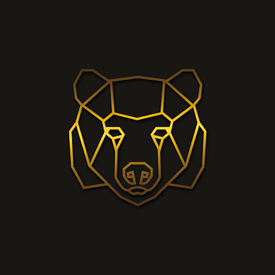 Bear logo animal bear design golden illustration logo vector