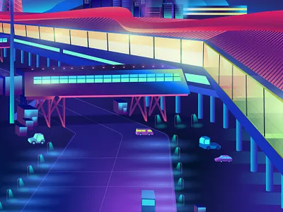 Airport detail contemporary design illustration illustrator ladosa neon pabloladosa synthwave vector vectorart