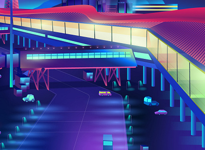 Airport detail contemporary design illustration illustrator ladosa neon pabloladosa synthwave vector vectorart