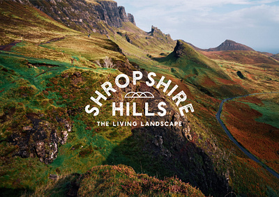 Shropshire Hills The Living Landscape ⛰️ badge branding hills icon illustration landscape mark modern mountain mountain badge shropshire typographic badge typography unsplash vintage vintage font vintage logo