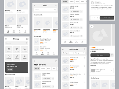 E-commerce UI Kit for mobile e commerce mobile app mobile app design mobile app ui shopping app shopping app design ui design ui kit