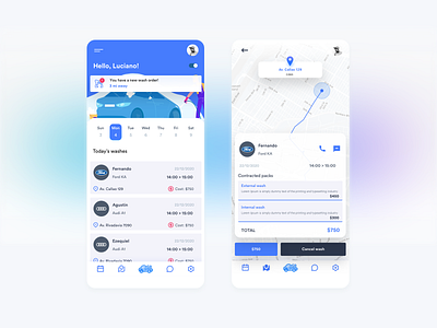 Car Wash App app car car wash design interface ui ux wash