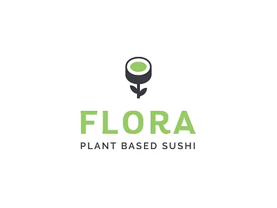 Vegan Sushi app brand branding concept design flat flora identity illustration logo minimal modern plant sushi vector vegan vegan food