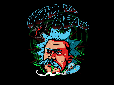 God is dead? art black brazil design draw dribbble illustrator ilustration nietzsche rickandmorty space trend