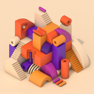 Installation Art 3d 3d art c4d cinema4d design illustration installation isometric