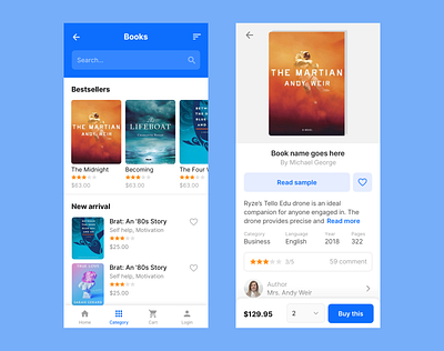 Books mobile app design books books app bookshop bookstore mobile app design product page design uikit uikits