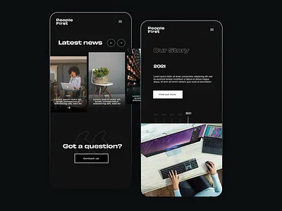 Mobile Version app black blog dark dark app design digital design landing page minimal mobile news pantone responsive saas timeline ui ux web webdesign website