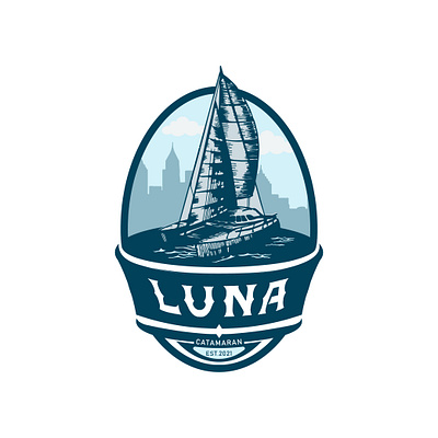 LUNA design flat illustration logo minimal vector