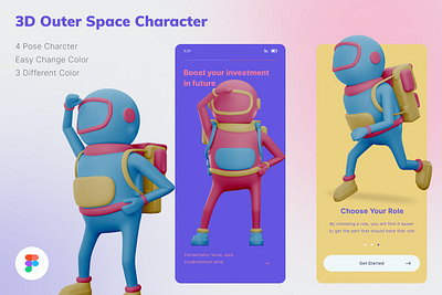 Space 3D Character Illustration 3d animation 3d art 3d character 3d illustration agency app business concept conceptual development flat illustration landing landing page page process technology vector web website