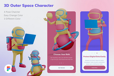 Space 3D Character Illustration 3d animation 3d art 3d character 3d illustration agency app business concept conceptual development flat illustration landing landing page page process technology vector web website