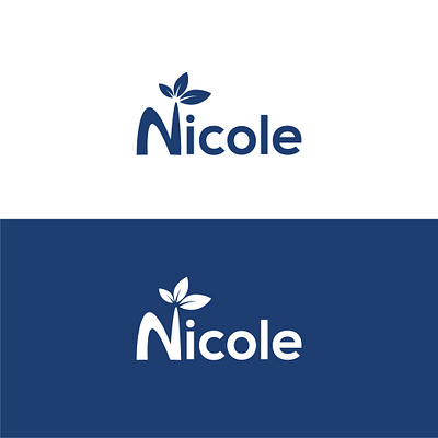 nicole design flat illustration logo minimal vector